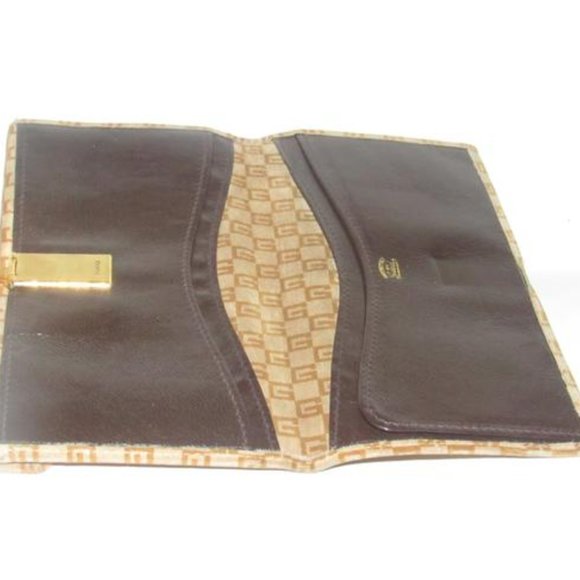 RARE Gucci Brown Square G Logo Print Suede Leather - Picture 4 of 12